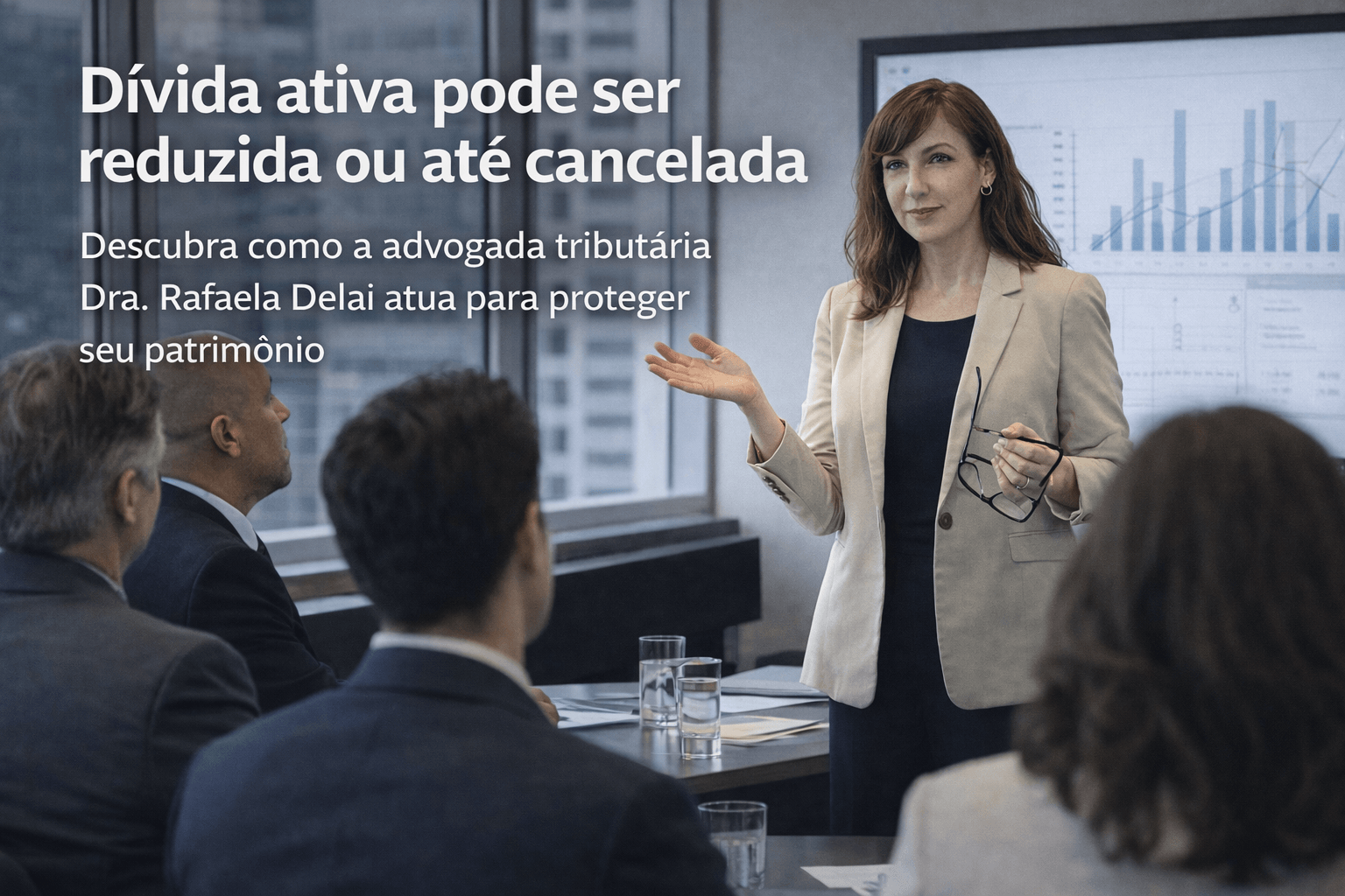 Dívida ativa pode ser reduzida ou até cancelada Descubra como a advogada tributária Dra. Rafaela Delai atua para proteger seu patrimônio